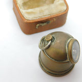 Brass Campaign Compass Fob Pendant Antique c1930 Art Deco