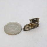 Sterling Silver Opening Family in the Shoe Charm Pendant Vintage c1970s