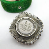 Victorian Sterling Silver Aesthetic Floral Sweetheart Brooch Antique c1880