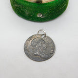 George III Sterling Silver Maundy Threepence Coin Charm Antique 1762