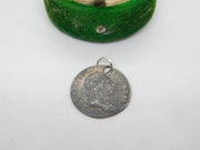 George III Sterling Silver Maundy Threepence Coin Charm Antique 1762