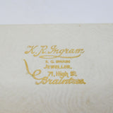White Card Jewellery Box 'K.R.Ingram of Braintree' Antique c1940 Deco