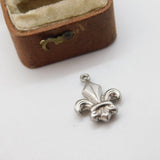 Sterling Silver Fleur-des-lis Charm Pendant Vintage c1970