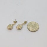 Pair of Sterling Silver Coffee Bean Design Stud Earrings Vintage c1970
