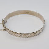 Sterling Silver Floral Pattern Cuff Bangle Bracelet Vintage 1963 Birmingham