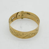 20th Century Rolled Gold Floral Cuff Bangle Bracelet Antique c1920s