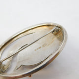 Studio Jewellery Sterling Silver, Gold & Tiger's Eye Brooch Vintage 1988 London