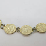 WWI Period Sterling Silver Threepence Coin Bracelet Antique 1916 Art Deco