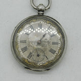 Victorian Sterling Silver Lake Scene Fusee Pocket Watch Antique 1879 London
