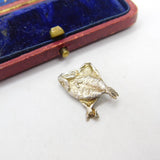 Sterling Silver Fish Supper Charm Pendant Vintage c1970