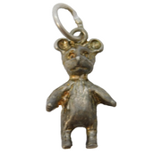 Sterling Silver Teddy Bear Charm Pendant Vintage c1970