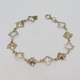 Sterling Silver Maple Leaf Form Linked Bracelet Vintage c1970's