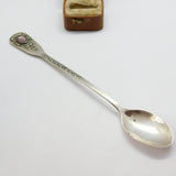 American Sterling Silver Amethyst Set Feburary Birthstone Spoon c1940 Antique