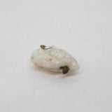 20th Century Carved White Glass Owl Charm Pendant Antique c1920 Art Deco