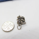 Sterling Silver Traditional Steam Train Railway Charm Pendant Vintage c1970