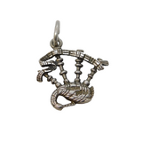 Sterling Silver Scottish Bagpipes Charm Pendant Vintage c1970