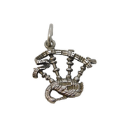 Sterling Silver Scottish Bagpipes Charm Pendant Vintage c1970