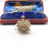 Sterling Silver Prickly Hedgehog Charm Pendant Vintage c1970