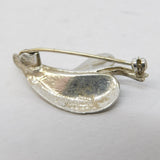 Sterling Silver Figurative Leaf Form Brooch Pin Vintage c1970