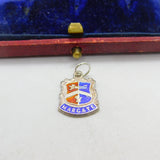 Sterling Silver and Enamel Margate Travel Shield Charm Pendant Vintage c1970