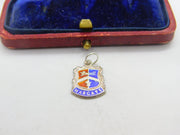 Sterling Silver and Enamel Margate Travel Shield Charm Pendant Vintage c1970