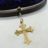 Silver Gilt Delicate Crucifix Charm Pendant Vintage c1970