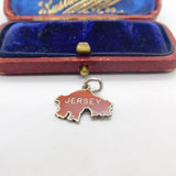 Sterling Silver Outline of Map of Jersey Charm Pendant Vintage c1970