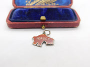 Sterling Silver Outline of Map of Jersey Charm Pendant Vintage c1970