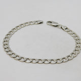 Sterling Silver Curb Link Chain Bracelet Vintage c1970 21cm Length
