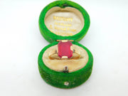 9ct Yellow Gold & 2ct Synthetic Ruby Dress Ring Antique c1920 Art Deco