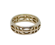 Sterling Silver Rennie Macintosh Style Dress Band Ring Vintage c1990 Size O 1/2