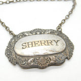 Silver Plated 'Sherry' Scallop Shell Decanter Label Antique c1900 Victorian