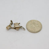 Sterling Silver Moped Scooter Charm Pendant Vintage c1970