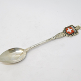 800 Silver Enamel Switzerland Souvenir Teaspoon Vintage c1970