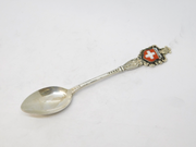 800 Silver Enamel Switzerland Souvenir Teaspoon Vintage c1970