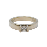 Sterling Silver Spinel Set Solitaire Modernist Ring Vintage c1970 Size M UK