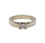 Sterling Silver Spinel Set Solitaire Modernist Ring Vintage c1970 Size M UK