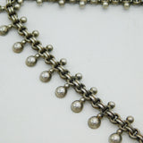 Victorian Aesthetic Gold & Silver Floral Pattern Locket Collar Necklace Antique