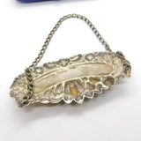 Silver Plated Floral Vine Leaf Pattern Sherry Decanter Label Antique c1920 Deco
