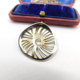 Sterling Silver & Floral Swirl Form Pendant Vintage c1970
