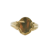 Irish Sterling Silver Engraved Pattern Signet Ring Vintage 1979 Dublin Size W