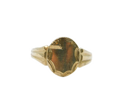 Irish Sterling Silver Engraved Pattern Signet Ring Vintage 1979 Dublin Size W