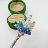 Sterling Silver Enamel Worcester Cathedral Souvenir Teaspoon Vintage 1977