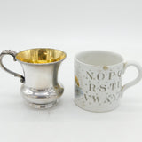 George III Old Sheffield Silver Plated Heraldic Christening Mug Antique c1800