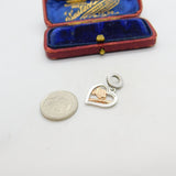 Rose Gold on Sterling Silver Inspirational Charm Pendant Vintage c1970