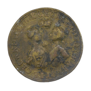 King George III & Queen Charlotte Copper Coronation Medal Antique 1761
