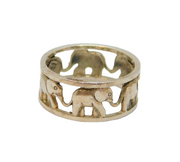 Sterling Silver Cut Out Elephant Dress Ring Vintage c1970 Size N 1/2