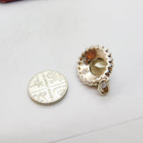 Sterling Silver Iridescent Glass Drop Charm Pendant Vintage c1970