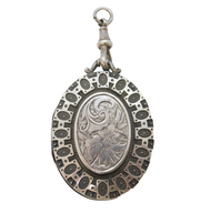 Aesthetic Movement Victorian Sterling Silver Sweetheart Locket Antique