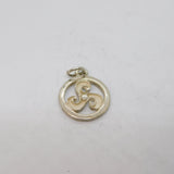 Sterling Silver Celtic Pattern Round Charm Pendant Vintage c1970